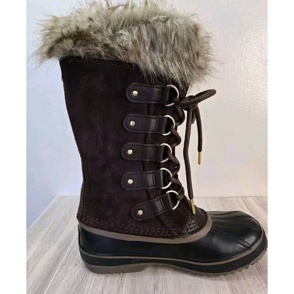 Sorel Joan Of Arctic Brown Suede Boot Cattail Fur Lined Waterproof Size 6.5 NWOT - Picture 4 of 10